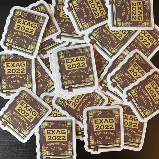 stickers on a table